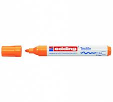 Tekstilės žymeklis Edding 4500, apvaliu galiuku, 2-3mm, neoninės oranžinės spalvos