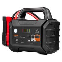 OSRAM BATTERYstart PRO 3000 12/24V 2500/500A užvedimo galia. 36400mAh. „Boost“ funkcija. 12V/USB-C įkrovimas. Išorinė baterija. 2 metų garantija.