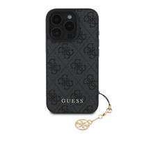 Guess 4G Charm Apple iPhone 16 Pro Max Tone on Tone dėklas telefonui pilkos spalvos