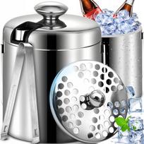 Terminis ledo kibirėlis COOLER ledukų talpykla 1,3l su dangteliu ir žnyplėmis