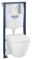 Klozeto komplektas GROHE EURO CERAMIC 2.0, komplekte rėmas Solido 5 in1, klozetas be nuplovimo lanko