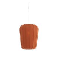 Terakotos spalvos kabantis šviestuvas ø 10 cm su tekstiliniu gaubtu Bibury – Light & Living