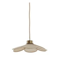 Kreminės spalvos kabantis šviestuvas su tekstiliniu gaubtu Fyano – Light & Living