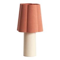 Rausvos spalvos/kreminės spalvos stalinis šviestuvas (aukštis 50 cm) su tekstiliniu gaubtu Musaby – Light & Living