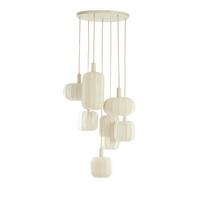 Kreminės spalvos kabantis šviestuvas ø 50 cm su tekstiliniu gaubtu Tufia – Light & Living