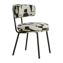 Juodos spalvos/kreminės spalvos iš audinio valgomojo kėdė Harvie – Light & Living
