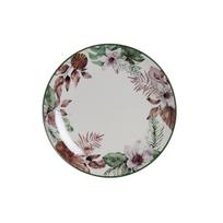 Plokščia lėkštė DKD Home Decor Gėlės Porcelianas (27 x 27 x 2 cm)