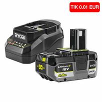 Akumuliatoriaus ir kroviklio rinkinys RYOBI RC18120B-140XF40, 18 V, 4,0 Ah Li-ion