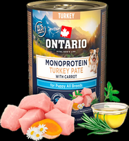Ontario Puppy Monoprotein Kalakutienos paštetas su Morkomis 400g