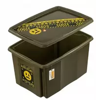 Keeeper Box with lid 45L Karolina “Emoji Danger” 55.5x40x30cm olive color