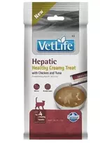 FARMINA Vet Life kačių kepenų skonio kreminis skanėstas su vištiena ir tunu dėžutėje – skanėstas katei – 4x15g