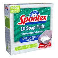 Kempinė valymui Spontex Tough On Grease & Grime, sidabro sp., 10 vnt.