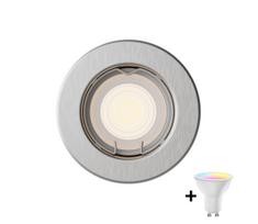 Philips - reguliuojamas LED RGBW įleidžiamas šviestuvas PERIDOT 1xGU10/6,5W/230V sidabrinis