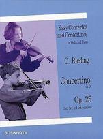 Concertino in D, Op. 25 for Violin and Piano Sheet Music by Oscar Rieding Easy Concertos and Concertinos Series Classical Violin Solo with Piano Accompaniment and Performance Collection