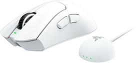 Razer DeathAdder V4 Pro White Gaming Mouse, ergonomic, wireless, 45,000 DPI, 2.4 GHz, Bluetooth