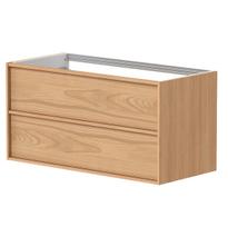 Kame HOME vonios spintelė 100cm 2 stalčiai, Po stalviršiu, Be kriauklės, natūralus ąžuolo fanera