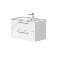 Vonios spintelė Kame Gama 80cm 2 stalčiai (push to open), be kriauklės, Balta BU/8-3DR/D1-PO
