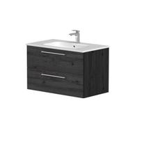 Vonios spintelė Kame Gama 80cm 2 stalčiai (push to open), be kriauklės, Juodasis ąžuolas BU/8-3DR/1-PO