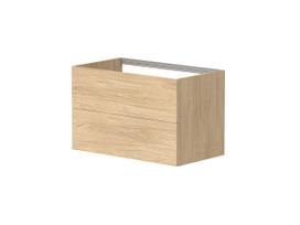 Vonios spintelė Kame Gama 80cm 2 stalčiai (push to open), Po stalviršiu, Be kriauklės, Šviesus ąžuolas BUC/8-3DR/35-PO