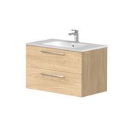 Kame Gama vonios spintelė 80cm 2 stalčiai, Po stalviršiu, Be kriauklės, Šviesus ąžuolas BUC/8-3DR/35