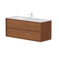 Vonios spintelė Kame Home 120cm 2 stalčiai, be kriauklės, vario ąžuolo fanera BU/12-3DR/N11-HM