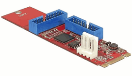 Delock 62843 M.2 Key B + M male to 2 x USB 3.0 pin header
