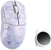 Belaidė žaidimų pelė WLMouse Huan Nekko HUAN-NEKKO-O, 2.4ghz / usb, balta sp./violetinė sp.