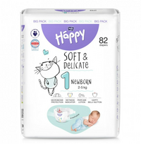 Sauskelnės BELLA Newborn "1" 2-5kg 82 vnt Soft&Delicate (naujagimiams)