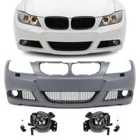 M-Pack Priekinis Bamperis, skirtas BMW E90 / E91 LCI (08-11), su skaidriais priešrūkiniais