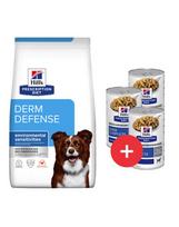 HILL'S Prescription Diet Canine Derm Defense 12 kg alergiškiems šunims + 3 skardinės NEMOKAMAI