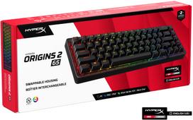 Laidinė žaidimų klaviatūra HyperX Origins 2 65 B4QS3AA#ABA HyperX Red - Linear, Anglų (US), juoda sp.