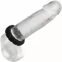 CALEXOTICS CalExotics Alpha Liquid Silicone Tread Ring Black 2.5 cm Durable Comfort