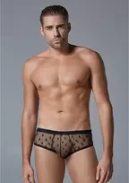 Allure Male Power Star Mesh Brief S/M - Ultra Sheer All-Star Design