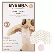 Bye Bra Bye Bra Breast Lift Tape & Silk Covers D-F Nude Set of 3 Pairs