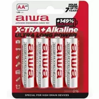 AIWA AIWA X-TRA AA Alkaline Batteries LR6 1.5V Blister Pack of 4