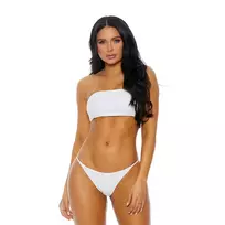 Forplay Forplay San Luis Bandeau Bikini Set with String Bottom, Size M