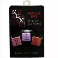 Kheper Games Kheper Games Intimate Metallic Dice Set for Couples - 3-Piece Game