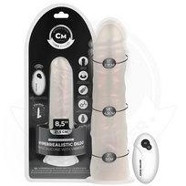 COCK MILLER COCK MILLER - DILDO WITH SUCTION CUP, LIGHTS AND VIBRATION WITH REMOTE CONTROL WHITE 21.5 CM