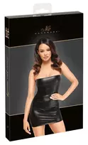 Noir Noir Tube Dress XL Black Crocodile Embossed Wetlook Finish