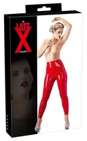 Late X LateX Red Waist-High Latex Leggings XL 0.35mm Glossy Finish