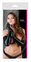 Cottelli Cottelli Collection Wet Look Long Gloves S-L, Black, Shiny Finish