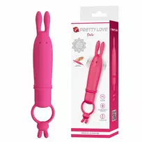 PRETTY LOVE Pretty Love Delia Silicone Bunny Vibrator with Ergonomic Ring Grip