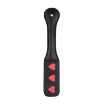 Ouch! by Shots Rimba Paddle HEARTS - Leather Impact Tool with Heart Pattern