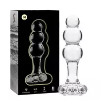 NEBULA SERIES BY IBIZA Ibiza Nebula Series Model 1 Intimate Glass Plug Clear 10.5 cm O 3 cm