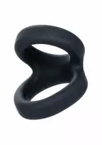 CALEXOTICS Alpha Liquid Silicone Snug Tugger Ergonomic Support Ring Black