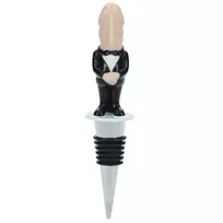 S-Line by Shots Gift Republic Groom Bottle Stopper - Elegant Party Accessory, Silver Finish