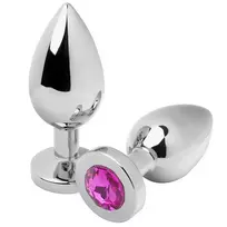 METAL HARD Metal Hard Steel Plug Pink Crystal Medium 7.6 cm Hypoallergenic Finish