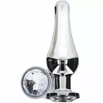 TOYJOY ToyJoy Diamond Bum Bijou Large - Aluminium Plug with Silver Gem, 13 cm