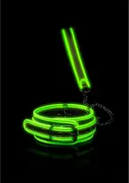Ouch! by Shots Ouch! Adjustable Glow-in-the-Dark Collar with Leash - Neon Green Finish