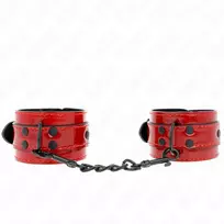 KINK KINK Dark Red Leather Wrist Cuffs 23x5 cm - Adjustable Comfort System
